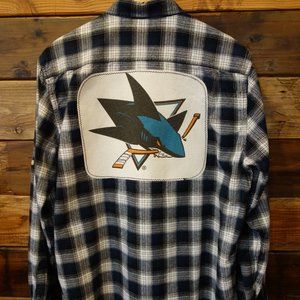 San Jose Sharks Custom One-of-a-Kind American Rag Flannel (Unisex - Men's L)